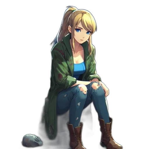 jacket, staff, weapon, face transparent PNG cut-out