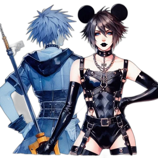concept art, anime, fantasy art, cyberpunk transparent PNG cut-out