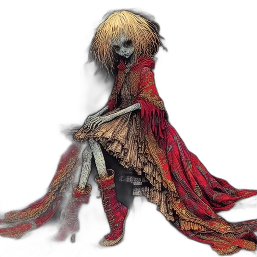 dress, mask, creature, hair transparent PNG cut-out