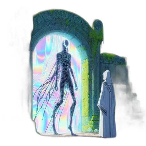 dress, concept art, fantasy art, vaporwave transparent PNG cut-out