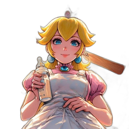 dress, staff, weapon, crown transparent PNG cut-out