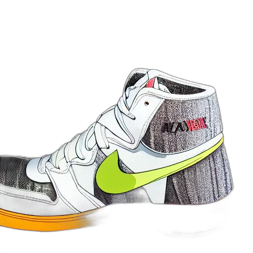 shoes, 3d render, nike, high transparent PNG cut-out