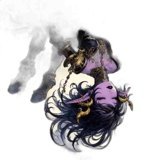 dragon, mask, hair, weapon transparent PNG cut-out