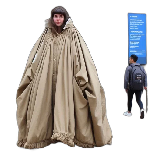 jacket, umbrella, creature, dress transparent PNG cut-out