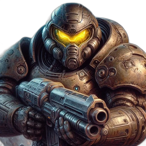 robot, weapon, face, concept art transparent PNG cut-out
