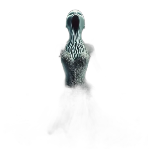 dress, creature, hair, mask transparent PNG cut-out