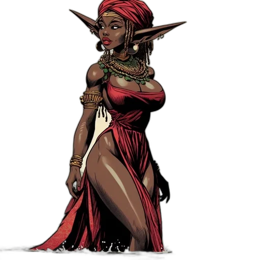 dress, concept art, comic book art, fantasy art transparent PNG cut-out