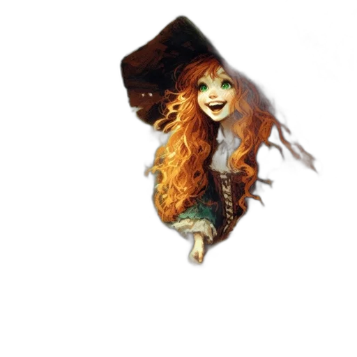 hat, staff, hair, jewelry transparent PNG cut-out