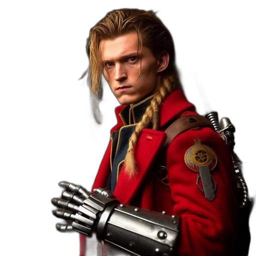 jacket, staff, weapon, face transparent PNG cut-out