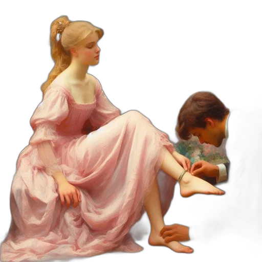 dress, furniture, oil painting, photorealistic transparent PNG cut-out