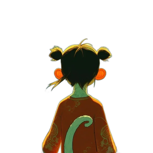 dragon, staff, jacket, dress transparent PNG cut-out