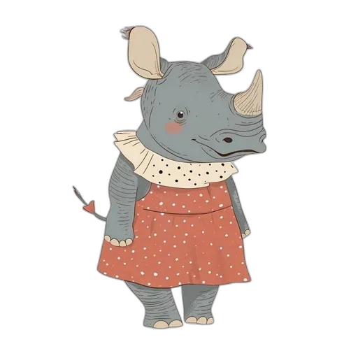 dress, animal, concept art, watercolor transparent PNG cut-out