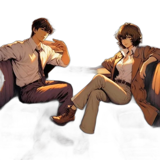 concept art, watercolor, comic book art, anime transparent PNG cut-out