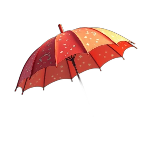 umbrella, staff, jacket, 3d render transparent PNG cut-out