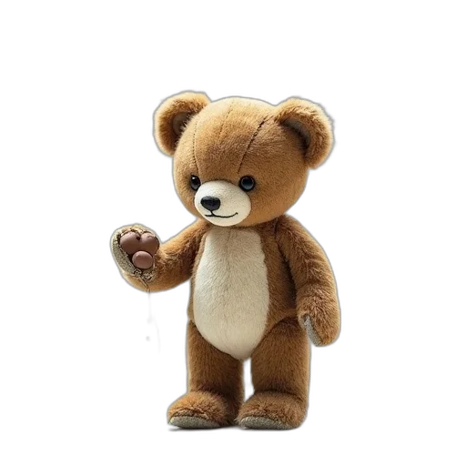3d render, small, worn-out, teddy transparent PNG cut-out