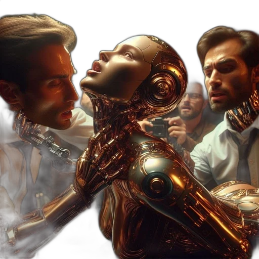 robot, concept art, comic book art, photorealistic transparent PNG cut-out