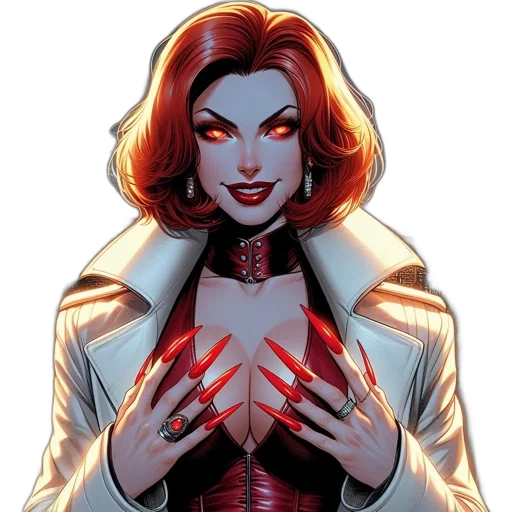 jacket, comic book art, concept art, red transparent PNG cut-out