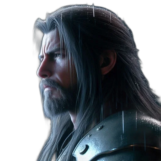 face, hair, sword, dragon transparent PNG cut-out