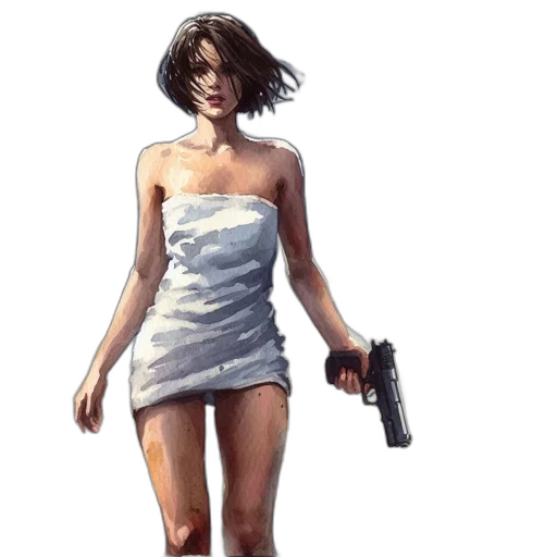 dress, weapon, concept art, comic book art transparent PNG cut-out