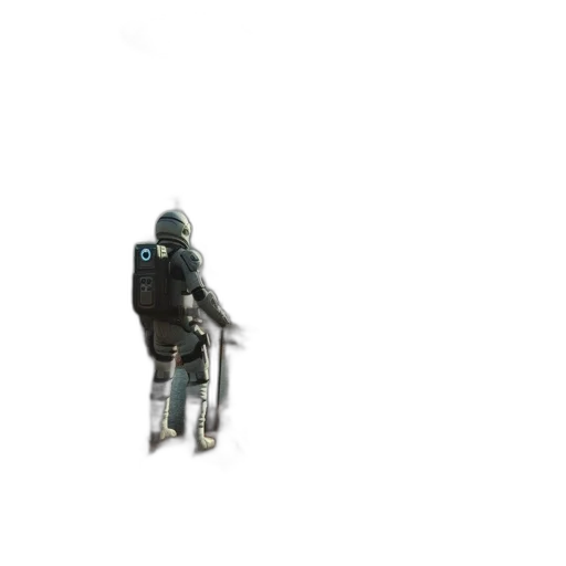 robot, weapon, staff, jacket transparent PNG cut-out