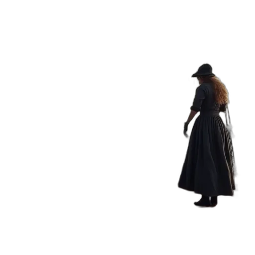 hat, dress, jacket, staff transparent PNG cut-out