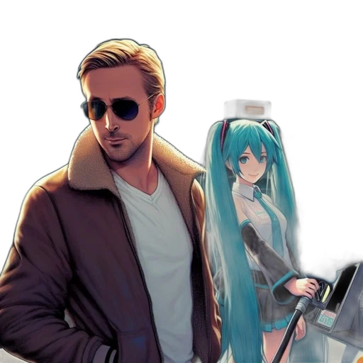 jacket, weapon, anime, cyberpunk transparent PNG cut-out