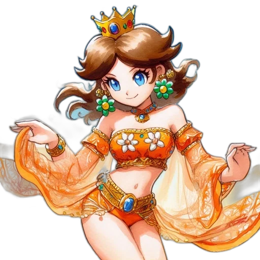crown, dress, staff, flower transparent PNG cut-out