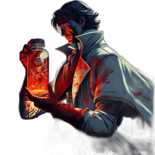 bottle, jacket, mask, concept art transparent PNG cut-out