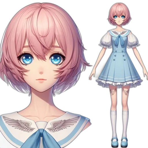 dress, face, concept art, anime transparent PNG cut-out