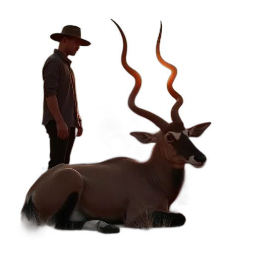 animal, creature, hat, staff transparent PNG cut-out