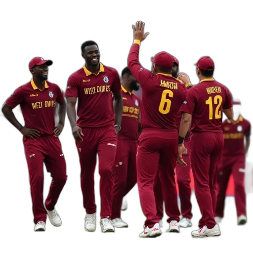 west, indies, players, celebrate transparent PNG cut-out