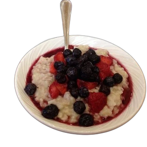 food, bowl, oatmeal, topped transparent PNG cut-out