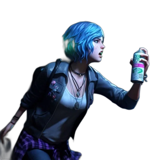 bottle, jacket, robot, cyberpunk transparent PNG cut-out