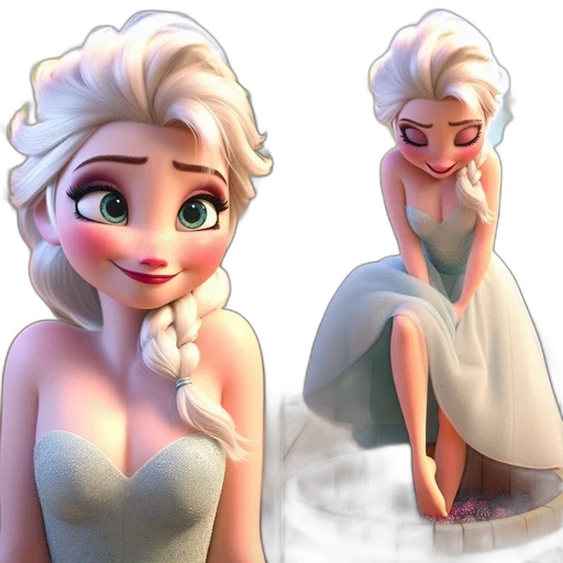 dress, face, 3d render, concept art transparent PNG cut-out