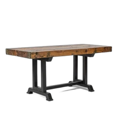 furniture, 3d render, rustic, wooden transparent PNG cut-out