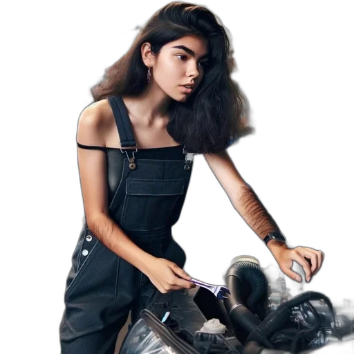 hair, weapon, dress, robot transparent PNG cut-out