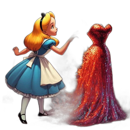 dress, crown, concept art, 3d render transparent PNG cut-out