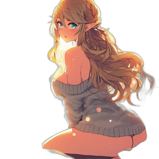 dress, crown, hair, creature transparent PNG cut-out