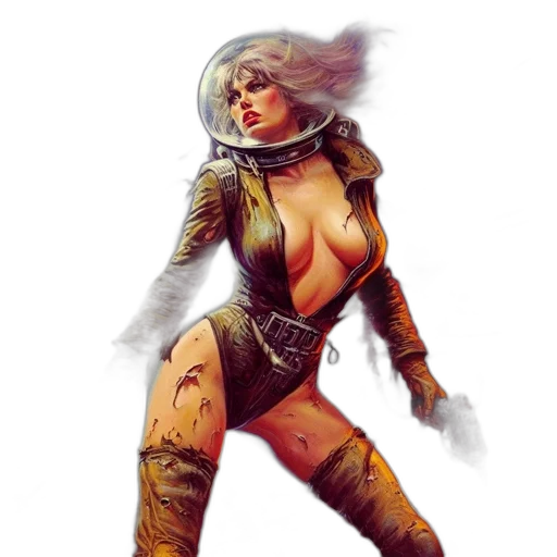 fantasy art, concept art, comic book art, cyberpunk transparent PNG cut-out