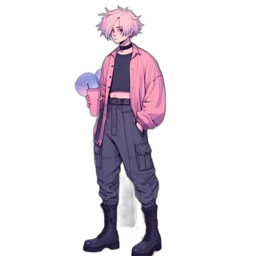 jacket, staff, creature, weapon transparent PNG cut-out