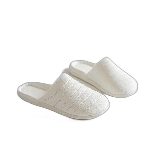 shoes, white, stripe, slipper transparent PNG cut-out