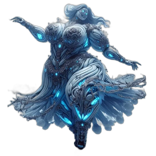 dress, dragon, creature, staff transparent PNG cut-out