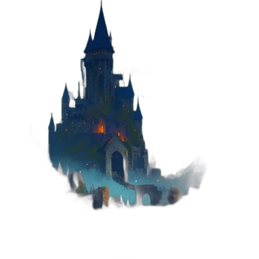 crown, dragon, building, staff transparent PNG cut-out