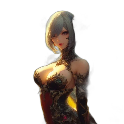 dress, robot, weapon, flower transparent PNG cut-out
