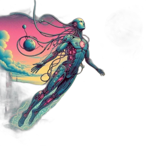 concept art, comic book art, fantasy art, cyberpunk transparent PNG cut-out