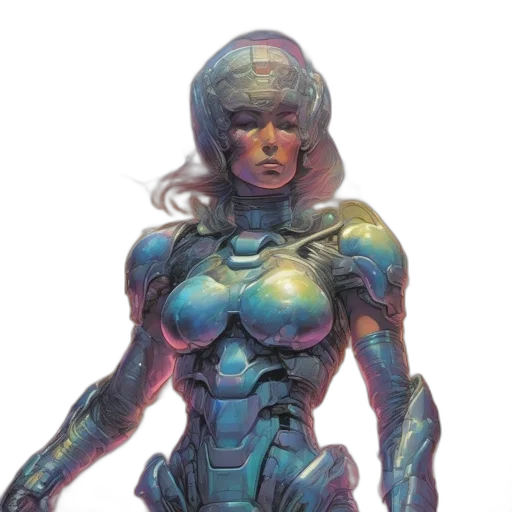 robot, comic book art, concept art, cyberpunk transparent PNG cut-out