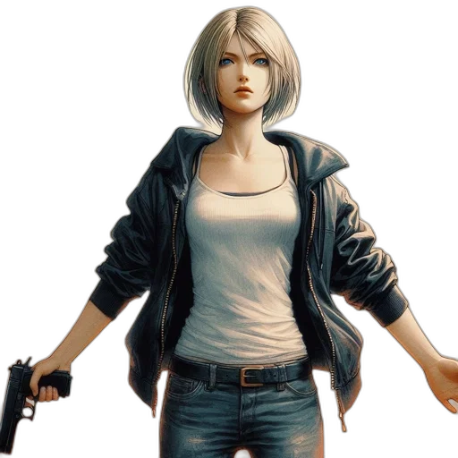 jacket, weapon, concept art, comic book art transparent PNG cut-out