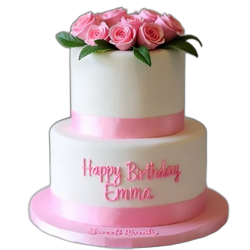 two-tiered, cake, pink, white transparent PNG cut-out