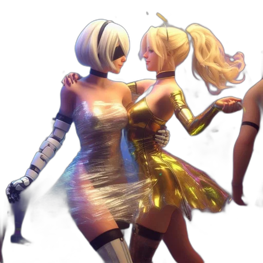 dress, robot, concept art, 3d render transparent PNG cut-out