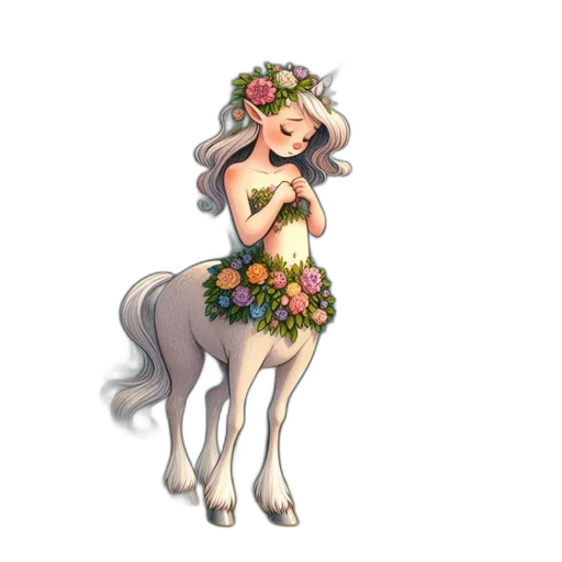 staff, dress, flower, animal transparent PNG cut-out